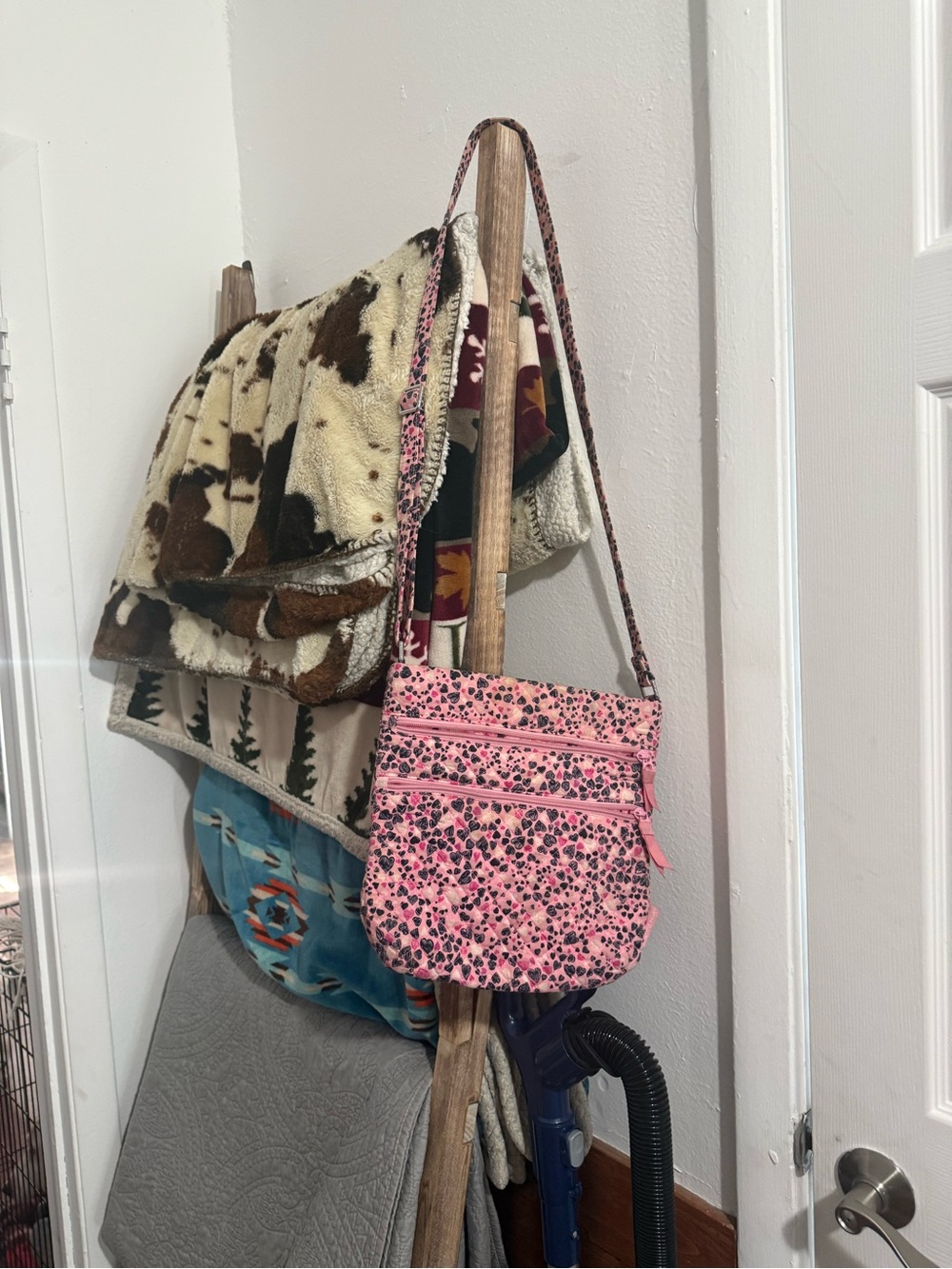 Vera Bradley Pink Floral Quilted Crossbody Bag